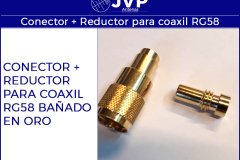 Conector y reductor para coaxil RG8 Bañado en oro